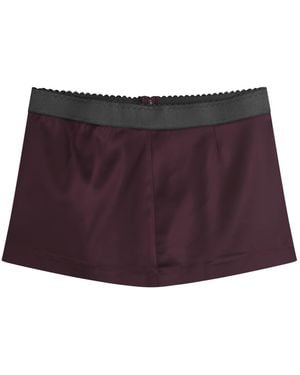 Skims Stretch Satin Mini Skirt - Purple