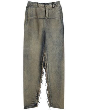 Rick Owens Denim Sliced Maxi Skirt - Grey