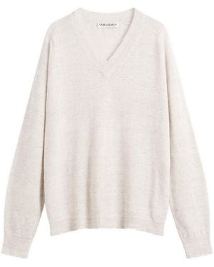 Our Legacy Linen Rue V-Neck Jumper - White
