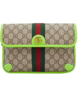 Gucci Ophidia Neon Trim Gg Waist Bag - Natural