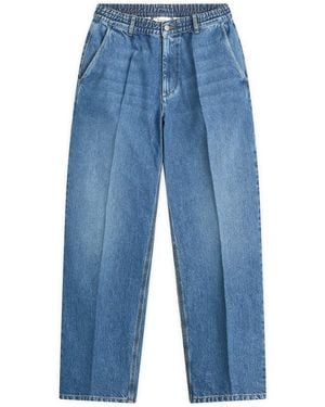 Forét Clay Creased Denim Pants - Blue