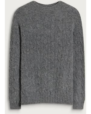 Barbour Scottish Made Cable Crew - Gray