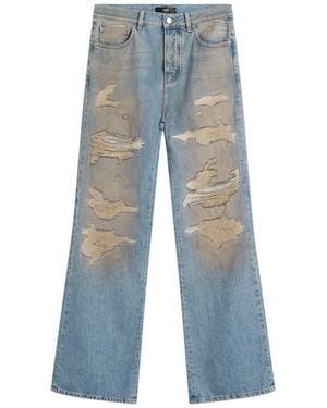 Amiri Repaired Boot Cut Jeans - Blue