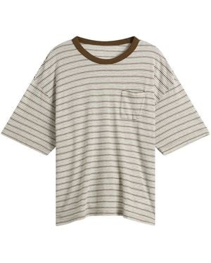 Visvim Mondo Border Stripe T-Shirt - Gray