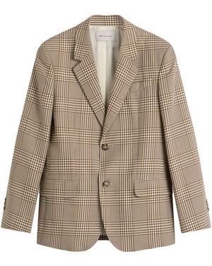 Ami Paris Prince Of Wales Wool Blazer - Brown