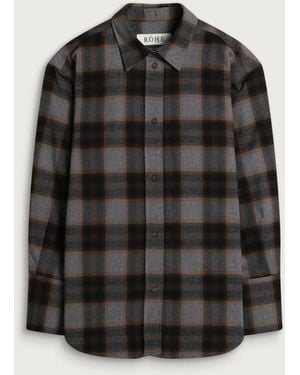 Rohe Flannel Check Overshirt - Black