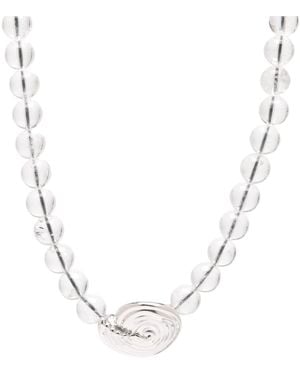 Missoma Spiral Gemstone Beaded Pendant Necklace - Metallic