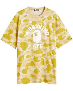 A Bathing Ape Color Camo College T-Shirt Relax - Yellow