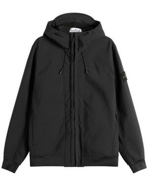 Stone Island Soft Shell-R Hooded Jacket - Black