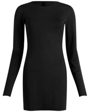 Skims Smooth Layers Crewneck Tunic Mini Dress - Black