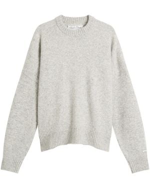 About Blank Mohair Knitted Logo Crewneck - Grey