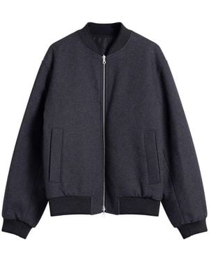 Dries Van Noten Brushed Cotton Twill Bomber Jacket - Blue