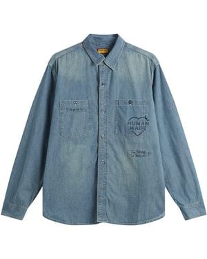 Human Made Stencil Military Chambray Shirt - Blue