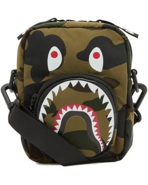 A Bathing Ape 1St Camo Shark Mini Bag - Green