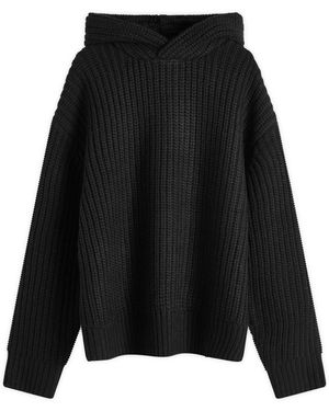 MKI Miyuki-Zoku Chunky Rib Knit Hoodie - Black