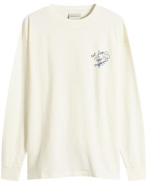 Drole de Monsieur Esquisse Slogan Long Sleeve T-Shirt - White