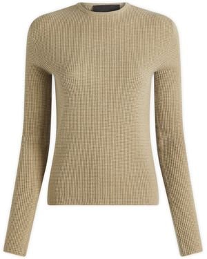 Fear Of God Waffle Long Sleeve Top - Green