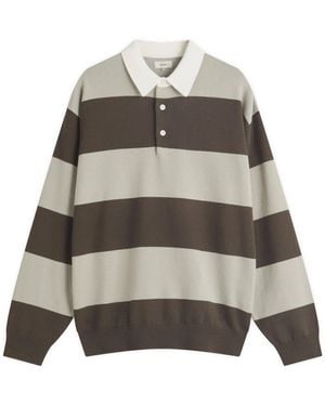 Beams Plus Block Stripe Rugby Shirt - Grey