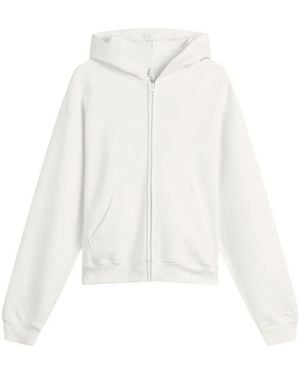 Skims Cotton Fleece Classic Zip Up Hoodie - White