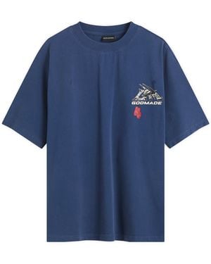 God Made Gm Logo Wrapped T-Shirt - Blue