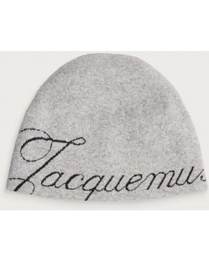 Jacquemus Script Logo Beanie - White