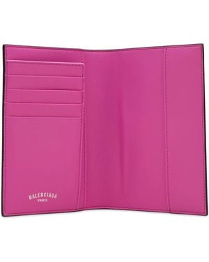 Balenciaga Canvas Logo Passport Holder - Pink