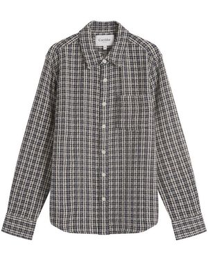 Corridor NYC Reverse Tweed Snow Check Shirt - Black