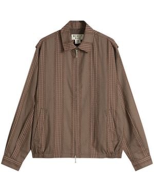 Merely Made Fringe Check Jacket - Brown
