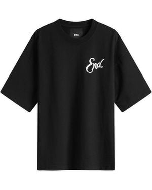 END. Coastal Fish Bar By The Sea T-Shirt - Black