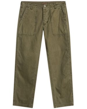 Dubbleware Herringbone Fatigue Trousers - Green