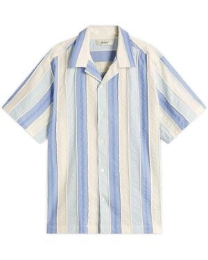 Forét Peer Jacquard Stripe Vacation Shirt - Blue