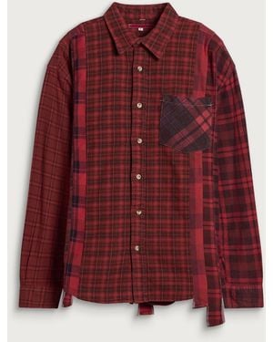 Needles 7 Cuts Overdyed Flannel Shirt - Red