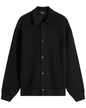 Represent Long Sleeve Mesh Knit Shirt - Black