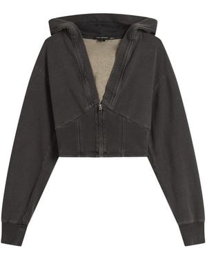 GOOD AMERICAN Jeanius Zip Up Hoodie - Black
