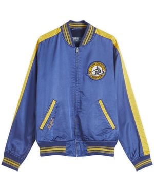 Polo Ralph Lauren Surf Theme Letterman Lined Bomber Jacket - Blue