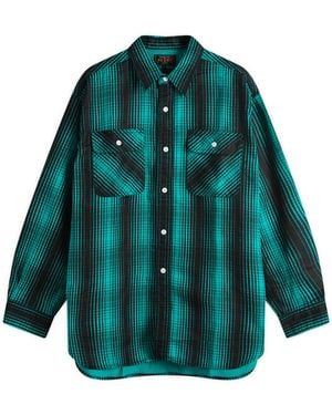Beams Plus Flannel Work Shirt - Green