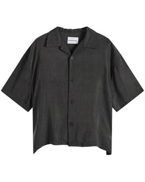 MKI Miyuki-Zoku Ribbed Cupro Vacation Shirt - Black