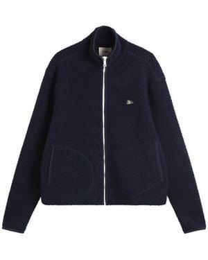 Drake's Boucle Wool Fleece Jacket - Blue