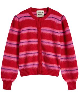 Damson Madder Cece Stripe Cardigan - Red