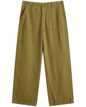 GOOD AMERICAN Lite Linen Trousers - Green