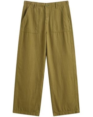 GOOD AMERICAN Lite Linen Trousers - Green