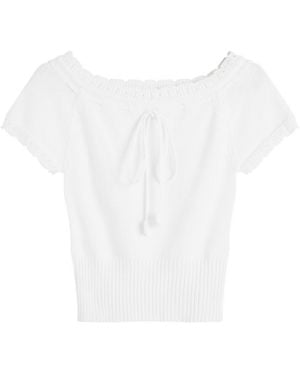 My Mum Made It Lace Knit Top - White