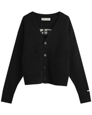 About Blank Mohair Knitted Logo Cardigan - Black