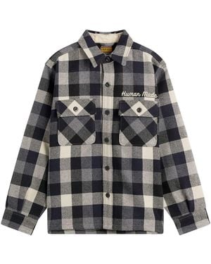 Human Made Wool Check Shirt Jacket - Black