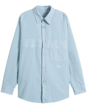 Stone Island Marina Cotton Nylon Panama Overshirt - Blue