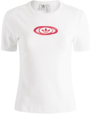 adidas Campus 2000 Cutout Ribbed T-Shirt - White