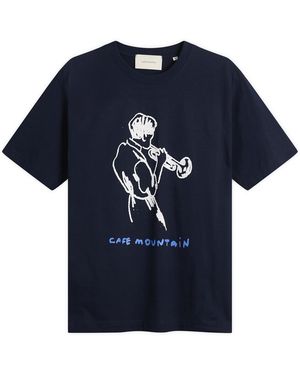 Cafe Mountain Jazz T-Shirt - Blue