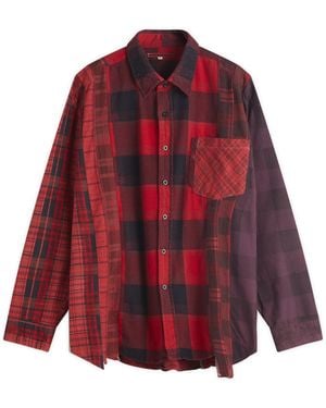 Needles 7 Cuts Wide Over Dyed Flannel Shirt - Red
