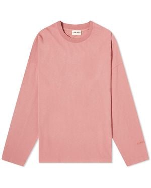 ADANOLA Washed Long Sleeve Boxy T-Shirt - Pink