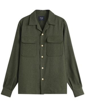 Drake's Wool Camp Overshirt - Green